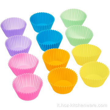 Fodere per cupcake al forno in silicone riutilizzabili